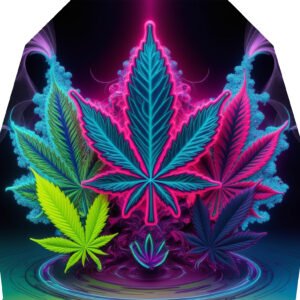 "Neon Bloom: Cosmic Leafscape"