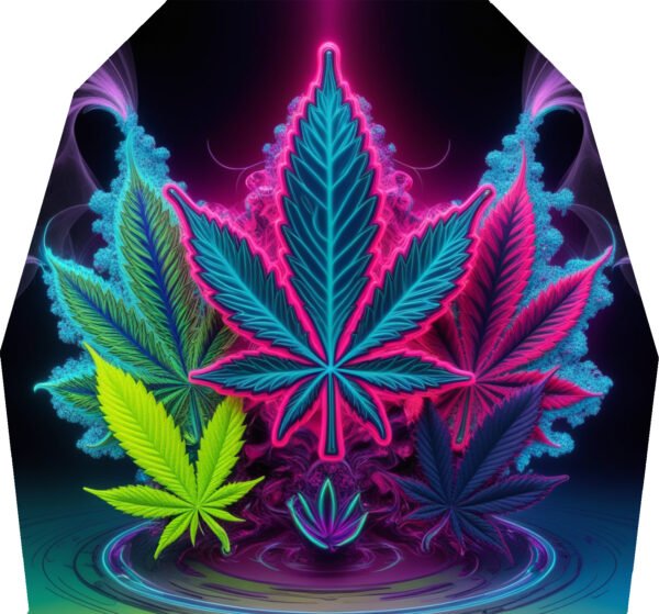 "Neon Bloom: Cosmic Leafscape"